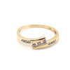 9CT YELLOW GOLD DIAMONDS SET IN CROSS OVER SECTION DRESS RING TW 1.4g