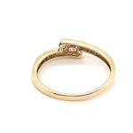 9CT YELLOW GOLD DIAMONDS SET IN CROSS OVER SECTION DRESS RING TW 1.4g