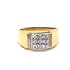 9CT YELLOW GOLD THICKENED TOP MENS DIAMOND DRESS RING VALUED @ $1999