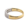 9CT YELLOW & WHITE GOLD DIAMONDS CLAW SET IN 2 ROWS DRESS RING VALUED @ $1899