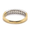 9CT YELLOW & WHITE GOLD DIAMONDS CLAW SET IN 2 ROWS DRESS RING VALUED @ $1899