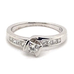 18CT WHITE GOLD FORMED UP STYLE DIAMOND DRESS RING VALUED @ $2999