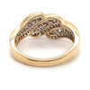 10CT YELLOW GOLD CROSS OVER PATTERN DIAMOND DRESS RING VALUED @ $1699