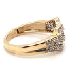 10CT YELLOW GOLD CROSS OVER PATTERN DIAMOND DRESS RING VALUED @ $1699