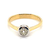 18CT YELLOW GOLD & PLATINUM PINCHED SHOULDER DIAMOND DRESS RING VALUED @ $4199