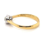 18CT YELLOW GOLD & PLATINUM PINCHED SHOULDER DIAMOND DRESS RING VALUED @ $4199