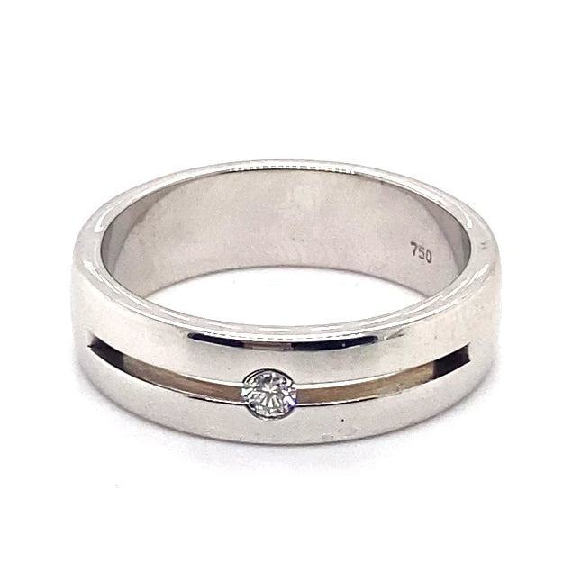 18CT WHITE GOLD MENS DIAMOND DRESS RING VALUED @ $4699