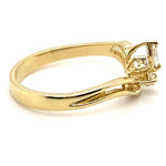 18CT YELLOW GOLD SPLIT SHOULDER DIAMOND DRESS RING VALUED @ $3599