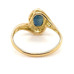 18CT YELLOW GOLD GALLERIED WRAP AROUND SAPPHIRE DRESS RING VALUED @ $1899