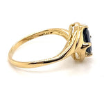 18CT YELLOW GOLD GALLERIED WRAP AROUND SAPPHIRE DRESS RING VALUED @ $1899