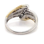 9CT YELLOW & WHITE GOLD CROSS OVER PATTERN DIAMOND DRESS RING VALUED @ $2299