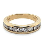 10CT YELLOW GOLD THICKENED TOP CHANNEL SET DIAMOND DRESS RING VALUED @ $1999