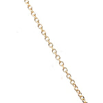 14CT YELLOW GOLD CUBIC ZIRCONIAS & BLUE ENAMEL PENDANT ON 48CM CABLE LINK CHAIN