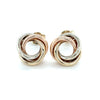 9ct YELLOW, ROSE AND WHITE GOLD KNOT STUD EARRINGS