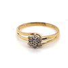 9CT YELLOW & WHITE GOLD SPLIT SHOULDER DIAMOND DRESS RING