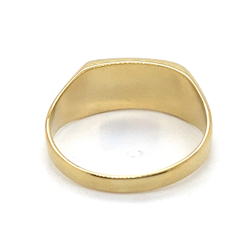 9CT YELLOW GOLD DIAMOND SET IN THICKENED TOP MENS DRESS RING