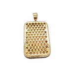 9CT YELLOW GOLD ROUNDED RECTANGULAR DIAMOND PENDANT VALUED @ $8099