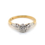 18CT YELLOW GOLD & PALLADIUM ANTIQUE STYLE DIAMOND DRESS RING VALUED @ $1999