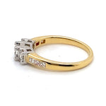 18CT YELLOW & WHITE GOLD THICKENED TOP DIAMOND DRESS RING VALUED @ $4999