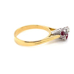 18CT YELLOW & WHITE GOLD RUBIES & DIAMOND DRESS RING VALUED @ $4499