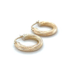 9ct YELLOW GOLD TWIST PATTERNED HOOP EARRINGS