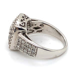 9CT WHITE GOLD THICKENED TOP STYLE DIAMOND DRESS RING VALUED @ $2799