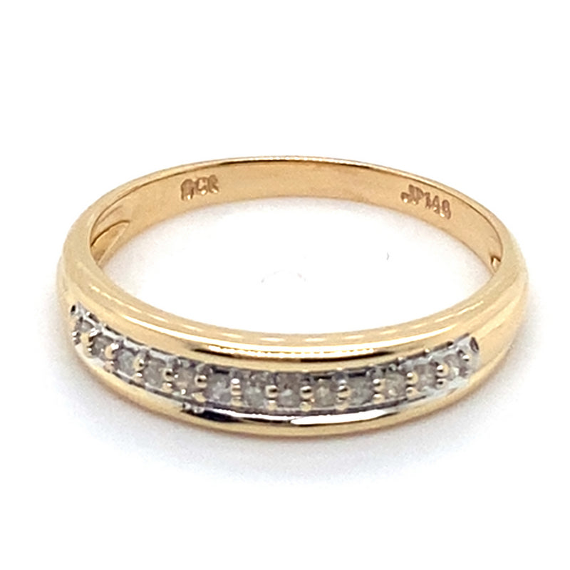 9CT YELLOW GOLD DIAMONDS CLAW SET IN THICKENED TOP DRESS RING