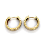 10CT YELLOW GOLD DIAMONDS & SAPPHIRES SET IN FRONT OF SMALL HOOP EARRINGS