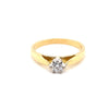 18CT YELLOW & WHITE GOLD POINTED SHOULDER DIAMOND DRESS RING VALUED @ $2399