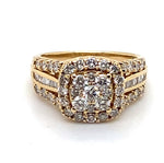 10CT YELLOW GOLD FLOW UP STYLE DIAMOND DRESS RING VALUED @ $4299