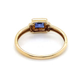 9CT YELLOW GOLD BEZEL SET SYNTHETIC SAPPHIRE DRESS RING