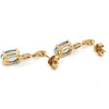 9CT YELLOW GOLD TOPAZ & DIAMAOND DROP STYLE EARRING