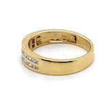 9CT YELLOW GOLD CHANNEL SET DIAMOND DRESS RING VALUED @ $1999