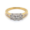 18CT YELLOW & WHITE GOLD THICKENED TOP DIAMOND DRESS RING VALUED @ $4999