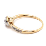 9CT YELLOW GOLD DIAMONDS SET IN RAISED CLUSTER DRESS RING