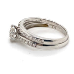 9CT WHITE GOLD FLOW UP STYLE DIAMOND BRIDAL SET VALUED @ $2099