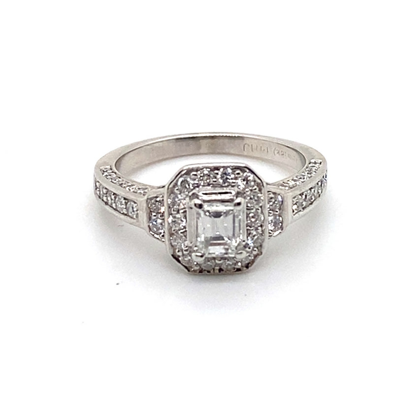 18CT WHITE GOLD DIAMONDS SET IN RAISED SETTING DRESS RING VALUED @ $6099