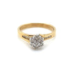 9CT YELLOW & WHITE GOLD FLOW UP STYLE DIAMOND DRESS RING VALUED @ $1399