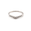 18CT WHITE GOLD "V" SHAPED DIAMOND DRESS RING VALUED @ $1599