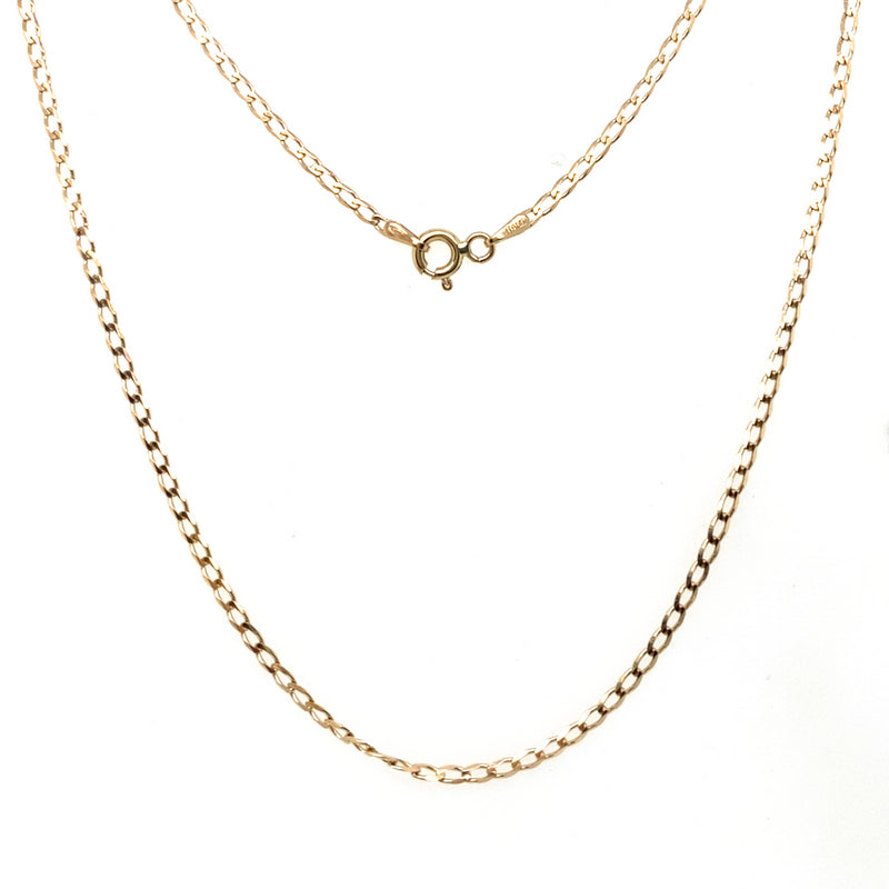 9CT YELLOW GOLD 56CM OPEN CURB LINK CHAIN