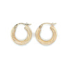 9ct YELLOW GOLD TWIST PATTERNED HOOP EARRINGS