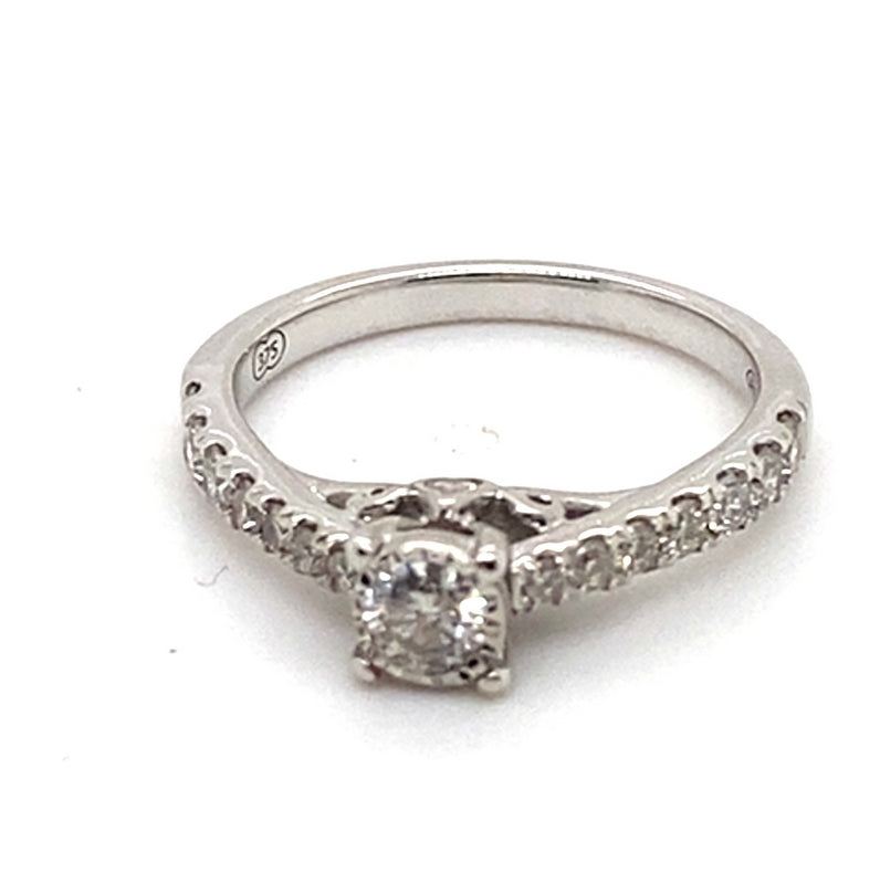 9CT WHITE GOLD FLOW UP STYLE DIAMOND DRESS RING VALUED @ $1799