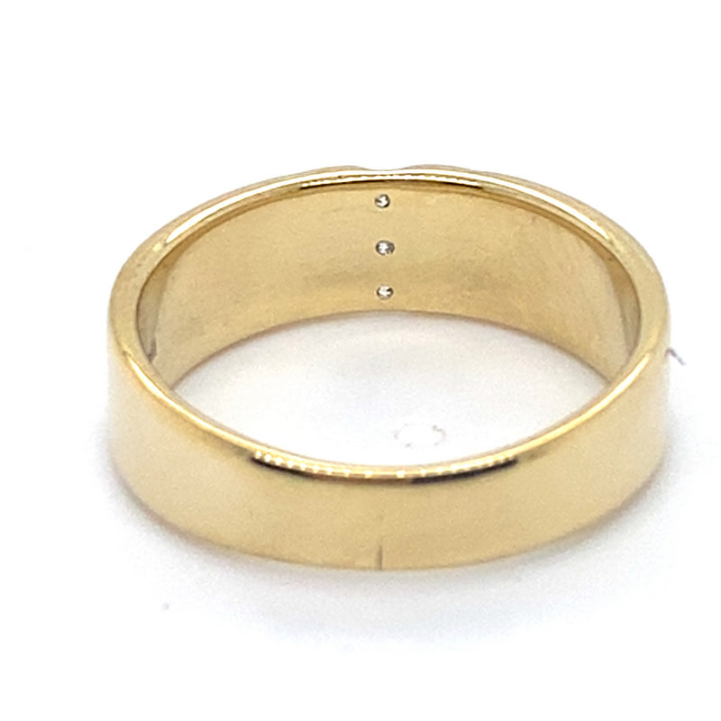 10CT YELLOW GOLD DIAMONDS CHANNEL SET IN THICKENED TOP DRESS RING