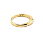 18CT YELLOW GOLD THICKENED TOP SEMI BEZEL SET DIAMOND DRESS RING VALUED @ $1899