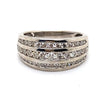 9CT WHITE GOLD THICKENED TOP CHANNEL SET DIAMOND DRESS RING VALUED @ $3299