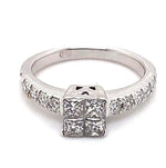 18CT WHITE GOLD THICKENED TOP STYLE DIAMOND DRESS RING VALUED @ $3699