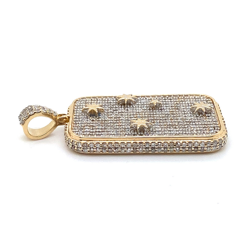 9CT YELLOW GOLD ROUNDED RECTANGULAR DIAMOND PENDANT VALUED @ $8099