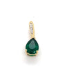 9CT YELLOW GOLD SYNTHETIC EMERALD & DIAMOND PENDANT