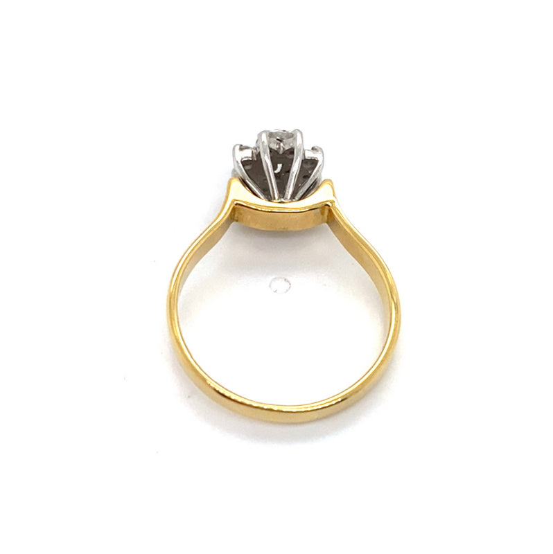 18CT YELLOW & WHITE GOLD DIAMOND DRESS RING VALUED @ $2200