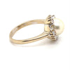 18CT WHITE GOLD CULTURED PEARL & DIAMOND DRESS RING VALUED @ $3899